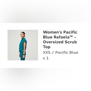 Figs Rafaela Oversized Scrub Top, XXS, Pacific Blue ( discontinued color)